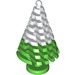 LEGO Leuchtend grün Groß Pine Baum 4 x 4 x 6 2/3 mit Weiß oben (3471 / 52211)