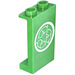 LEGO Bright Green Panel 1 x 2 x 3 with Recycling Sticker with Side Supports - Hollow Studs (87544)