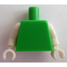 LEGO Bright Green Plain Minifig Torso with White Arms and White Hands (76382 / 88585)