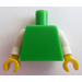 LEGO Verde brillante Plano Torso con Blanco Brazos y Amarillo Manos (76382 / 88585)