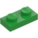 LEGO Fel groen Plaat 1 x 2 (3023 / 28653)