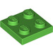 LEGO Fel groen Plaat 2 x 2 (3022 / 94148)