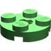 LEGO Leuchtend grün Platte 2 x 2 Runden mit Achse Loch (mit &#039;X&#039;-Achsloch) (4032)