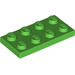 LEGO Fel groen Plaat 2 x 4 (3020)