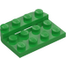 LEGO Fel groen Plaat 3 x 4 x 0.7 Afgerond (3263)