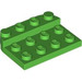 LEGO Fel groen Plaat 3 x 4 x 0.7 Afgerond (3263)