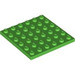 LEGO Leuchtend grün Platte 6 x 6 (3958)