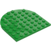 LEGO Fel groen Plaat 8 x 8 Rond Halve Cirkel (41948)