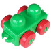 LEGO Fel groen Primo Voertuig Basis met Rood Wielen en tow hitches (31605 / 76044)