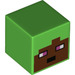 LEGO Leuchtend grün Platz Minifigure Kopf mit Baker Gesicht (19729 / 73066)