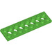 LEGO Fel groen Technic Plaat 2 x 8 met Gaten (3738)