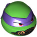 LEGO Bright Green Teenage Mutant Ninja Turtles Head with Donatello Dark Purple Mask and Breathing Apparatus (17826)