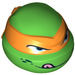 LEGO Bright Green Teenage Mutant Ninja Turtles Head with Michelangelo Orange Mask and Tongue Out (13013)