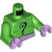 LEGO Leuchtendes Grün The Riddler mit Lavendel Gürtel Minifigur Torso (973 / 76382)