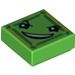 LEGO Bright Green Tile 1 x 1 with Green Kryptomite Face with Groove (3070 / 29404)