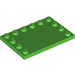 LEGO Fel groen Tegel 4 x 6 met Studs Aan 3 Edges (6180)