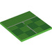 LEGO Leuchtend grün Fliese 6 x 6 mit Football pitch Kante mit Unterrohren (10202 / 73174)