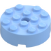 LEGO Azul claro brillante Ladrillo 4 x 4 Circular con Agujero (87081)