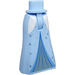 LEGO Bright Light Blue Friends Hip with Long Skirt with Light Blue Section with Sparkles (Thin Hinge) (36187 / 101818)