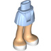 LEGO Helder Lichtblauw Heup met Basic Gebogen Skirt met Wit Open Shoes met dik scharnier (23896 / 92820)