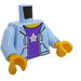 LEGO Bright Light Blue Hoodie Torso with Dark Purple Shirt with Star (76382)