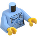 LEGO Helder lichtblauw Hoodie met Voorkant Pocket en Blauw Swirls Vrouwelijk Torso (973 / 76382)