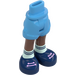 LEGO Bright Light Blue Minidoll Hip with Rolled Up Shorts with Dark Blue Shoes (Thin Hinge) (36198)