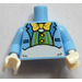 LEGO Helles Hellblau Minifig Torso mit Bright Light Blau Suit Jacket (973)