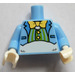 LEGO Bright Light Blue Minifig Torso with Bright Light Blue Suit Jacket (973)