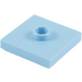 LEGO Helder Lichtblauw Plaat 2 x 2 met groef en 1 Midden Stud (23893 / 87580)