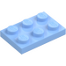 LEGO Bright Light Blue Plate 2 x 3 (3021)