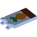 LEGO Helles Hellblau Fliese 2 x 3 mit Horizontal Clips mit Karotte (Dick geöffnete O-Clips) (30350 / 37168)