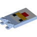 LEGO Bleu clair brillant Tuile 2 x 3 avec Horizontal Clips avec Minecraft Poulet (Pinces épaisses ouvertes en «O») (30350 / 37107)