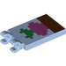 LEGO Helles Hellblau Fliese 2 x 3 mit Horizontal Clips mit Minecraft radish (Dick geöffnete O-Clips) (30350 / 37163)