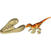 LEGO Bright Light Orange Atrociraptor Dinosaur Tan and Orange with Dark Red stripes