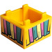 LEGO Bright Light Orange Box 2 x 2 with Birthday Pinata Streamers Sticker (2821)