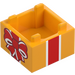 LEGO Leuchtendes helles Orange Box 2 x 2 mit Rot Streifen mit Bogen (2821 / 103839)