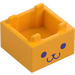 LEGO Leuchtendes helles Orange Box 2 x 2 mit Smiling Gesicht (2821 / 104482)