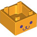 LEGO Orange clair brillant Boîte 2 x 2 avec Smiling Affronter (2821 / 104482)