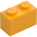 LEGO Bright Light Orange Brick 1 x 2 with Bottom Tube (3004)