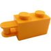 LEGO Bright Light Orange Brick 1 x 2 with Handle (Inset) (Inset Shaft) (26597)