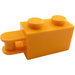 LEGO Klar Ljus Orange Kloss 1 x 2 med Handtag (Inset) (Infällt skaft) (26597)