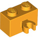 LEGO Helles Licht Orange Backstein 1 x 2 mit Vertikale Clip (O-Clip öffnen) (42925 / 95820)