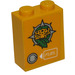 LEGO Orange clair brillant Brique 1 x 2 x 2 avec Leopard Diriger, Feuilles, Fuel Inlet et blanc La Flèche et &#039;FUEL&#039; Autocollant avec porte-goujon intérieur (3245)