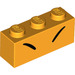 LEGO Bright Light Orange Brick 1 x 3 with Sumo Black Lines for Eyes (3622 / 79526)