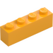 LEGO Světle oranžová Kostka 1 x 4 (3010 / 6146)