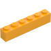 LEGO Bright Light Orange Brick 1 x 6 (3009)
