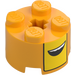 LEGO Bright Light Orange Brick 2 x 2 Round with Yellow with Mouth (3941)