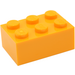 LEGO Bright Light Orange Brick 2 x 3 (3002)