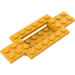 레고 밝은 연한 오렌지색 자동차 베이스 10 x 4 x 2/3 ~와 함께 4 x 2 Centre Well (30029)
